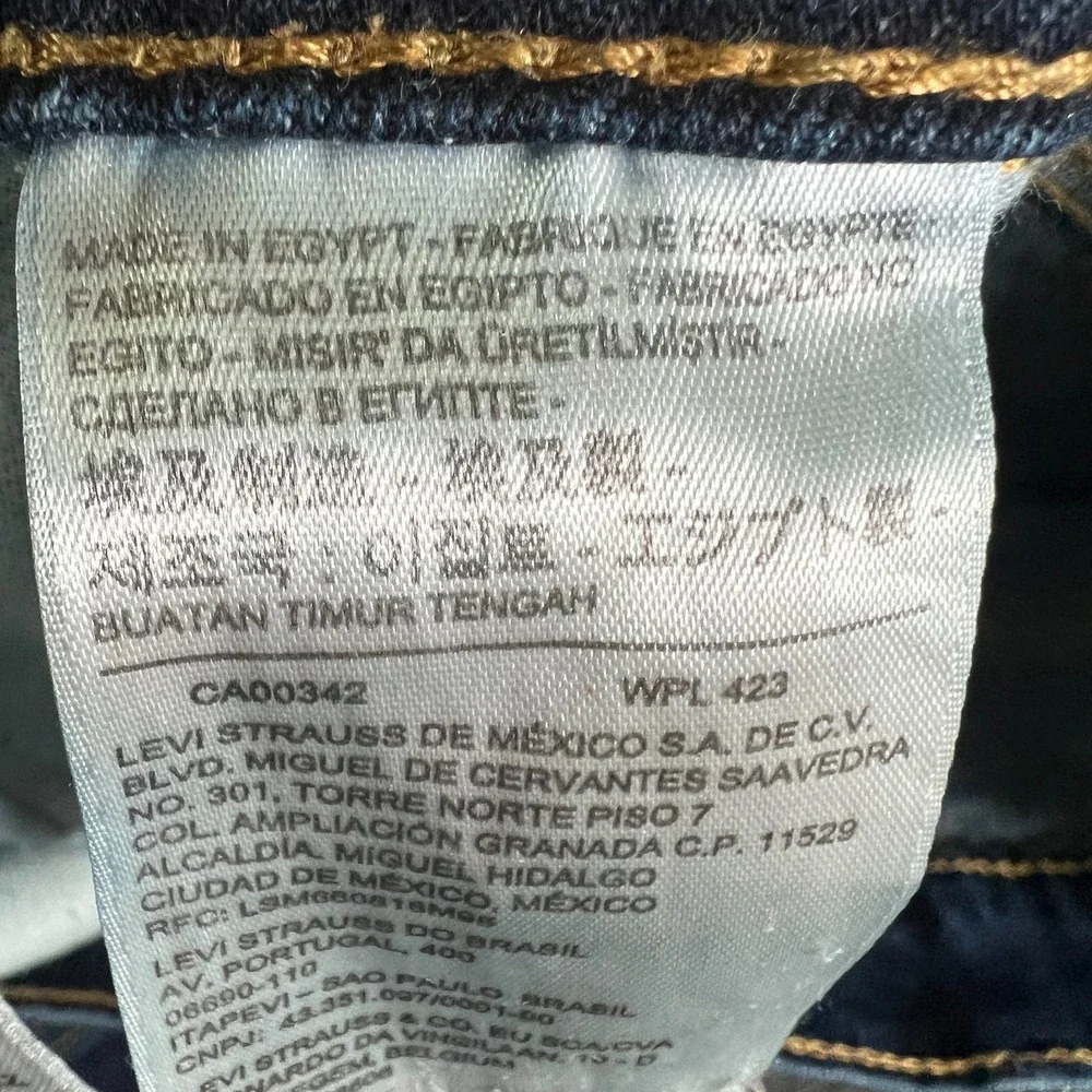 Levi's 505 Jeans Men 40x22.5 Blue Denim High Rise Regular Fit Capri Straight Leg